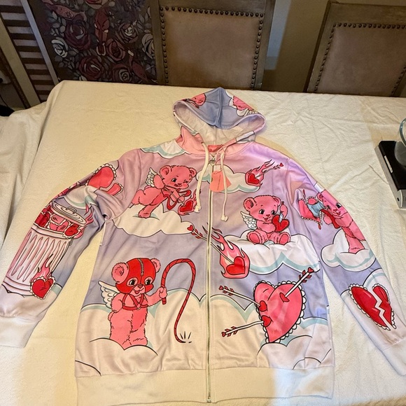 ♥️ Sugar Thrillz Sick of Love F This Valentines Teddy Hoodie Small Dolls Kill 🧸🧸 - Picture 15 of 16